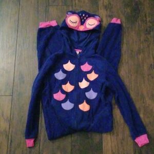 Girls owl pajama onesie